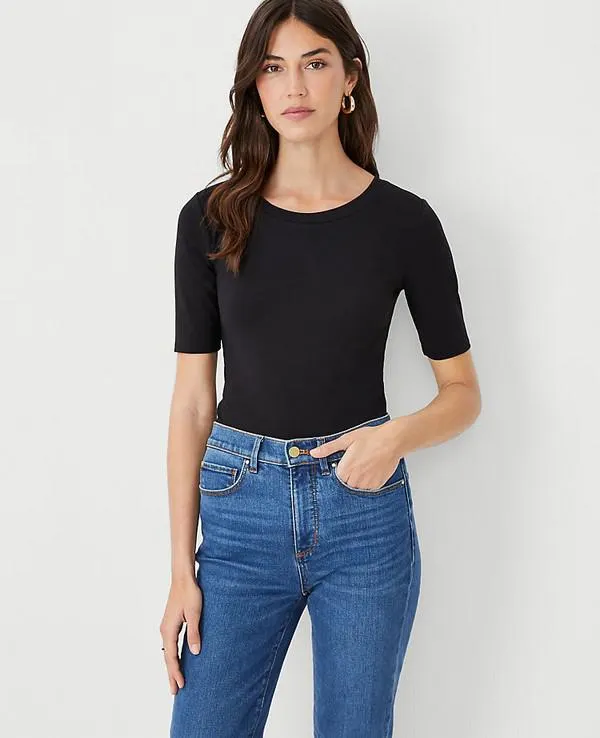 Camisas Ann Taylor Stretch Algodon Negros | 420378-BSW