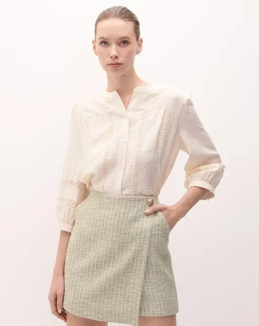 Blusa Crema Bohemia Manga 3/4