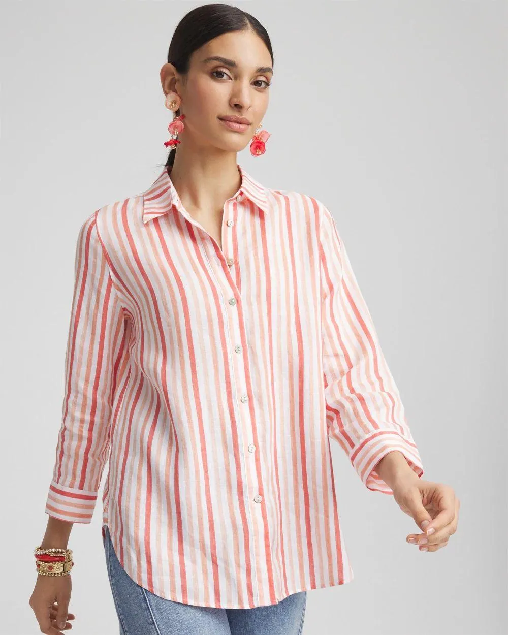No Iron ™ Striped Linen Shirt