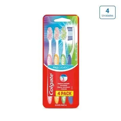 Cepillo Dental Colgate Pro Cuidado x 4 unds
