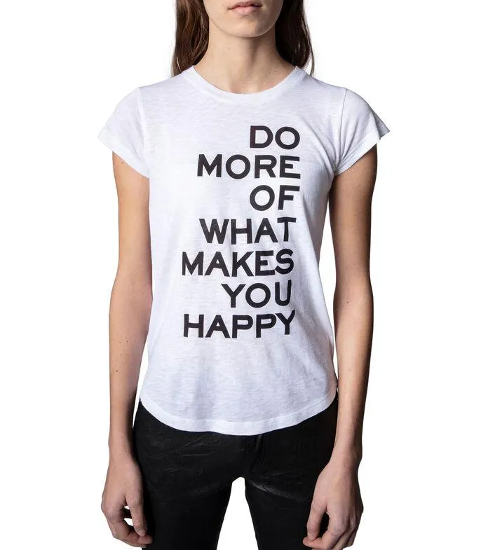 Playera Cuello Redondo Manga Corta Estampada Mujer