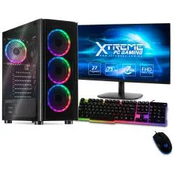 Computadora Xtreme PC Gaming CM-07361, AMD Ryzen 5 5600G, 16GB, 1TB SSD, Wi-Fi, Windows 10 Prueba + Teclado/Mouse/Monitor de 27"