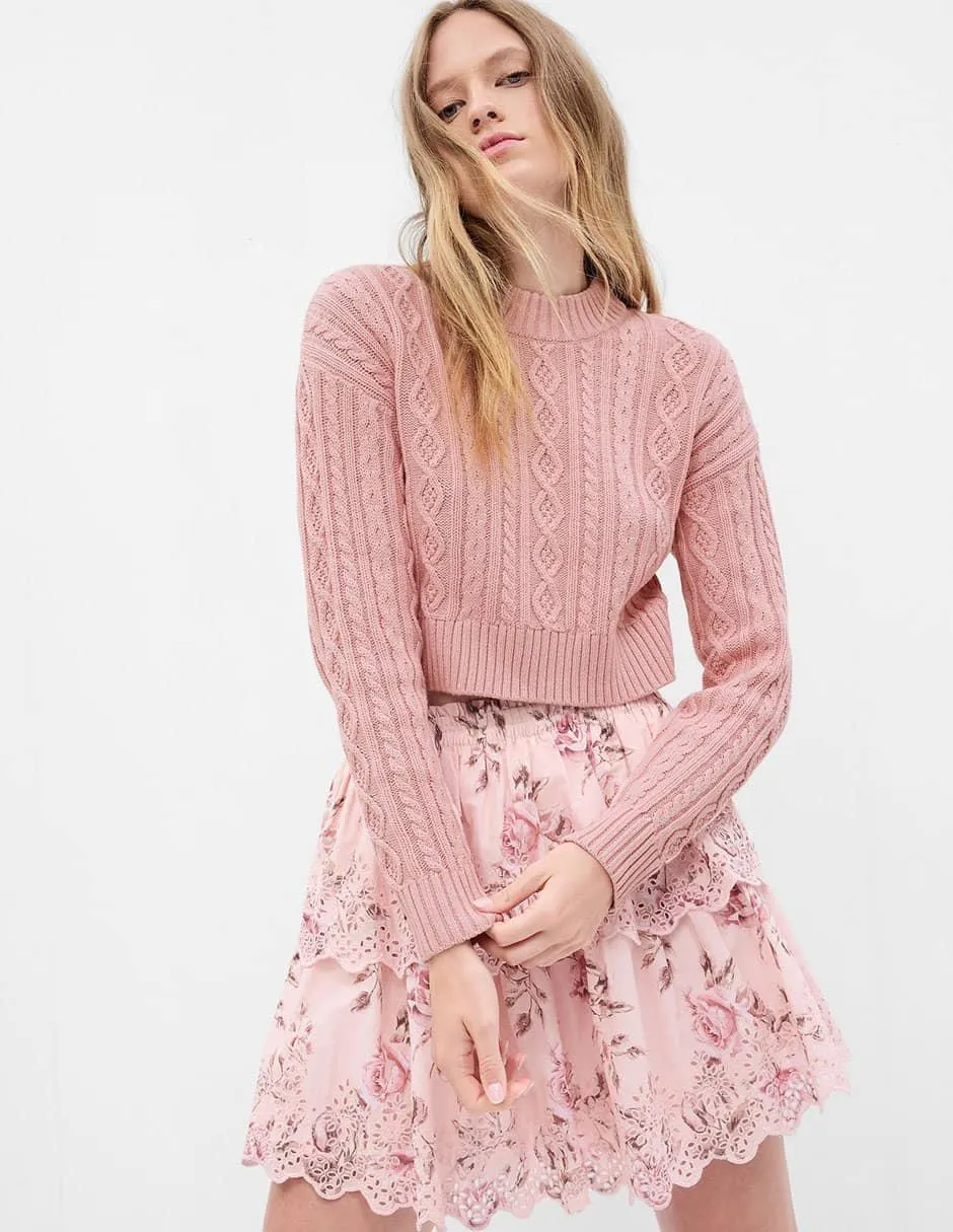 Suéter Love Shack Fancy cuello alto para mujer