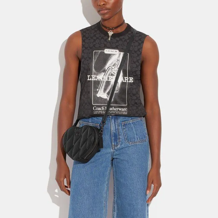 Bolsa Crossbody Quilted En Piel Corazón