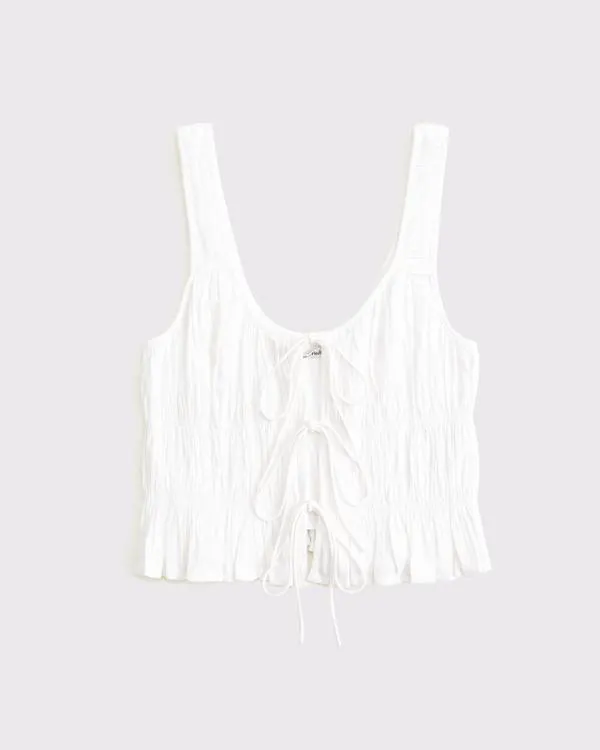 Ruched Tie-Front Top