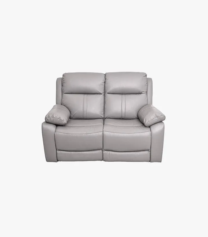 Love Seat Reclinable Zeus de piel/pvc color gris