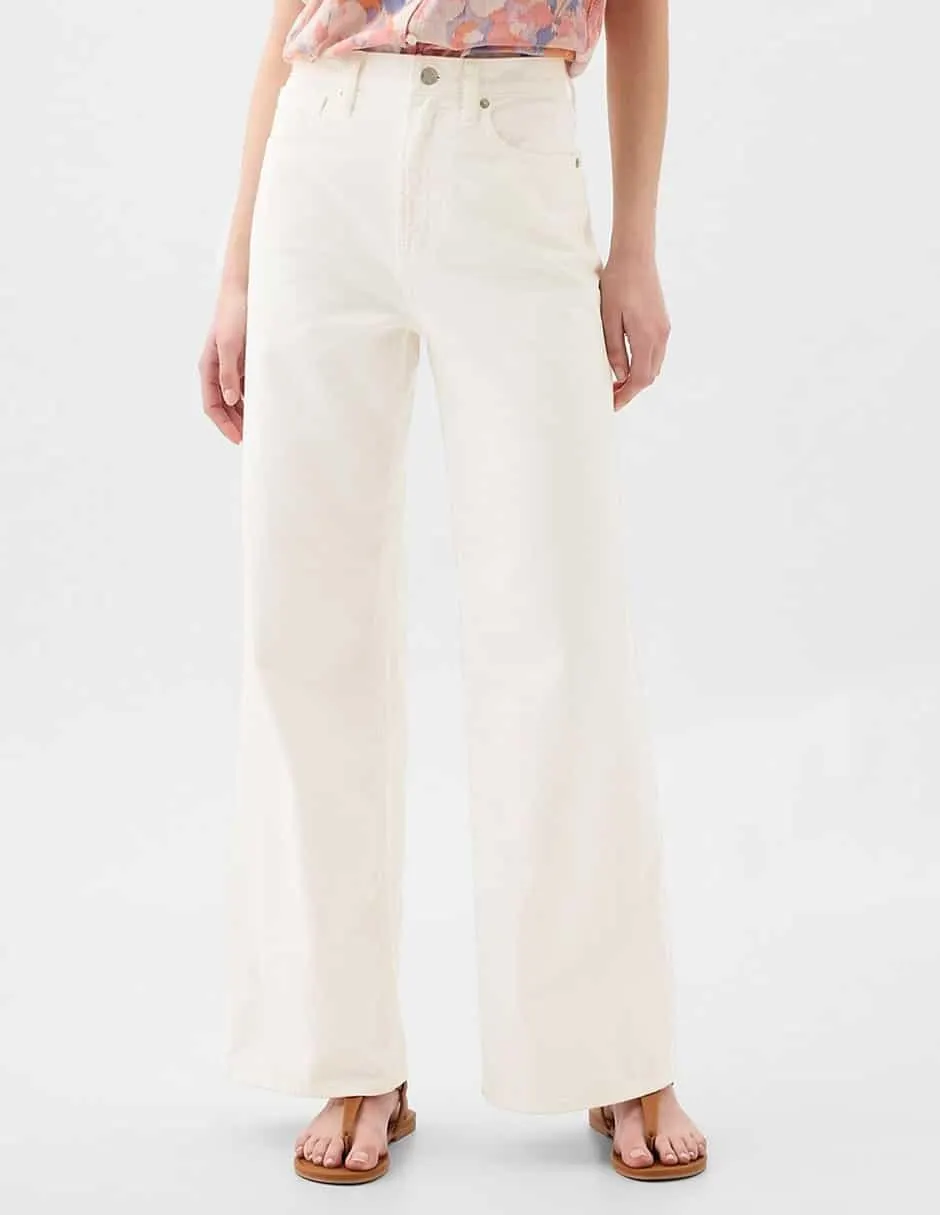 Jeans wide leg corte cintura alta para mujer