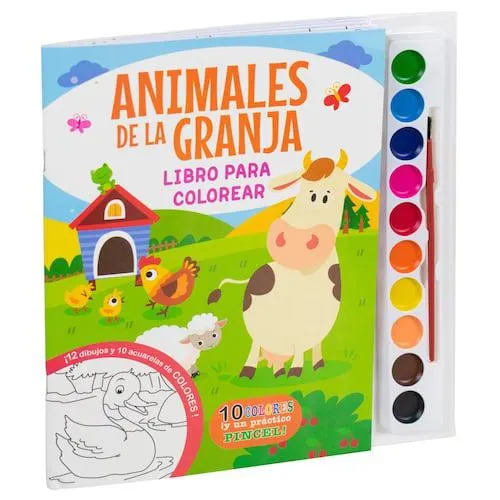Libro Para Colorear Animales Granja