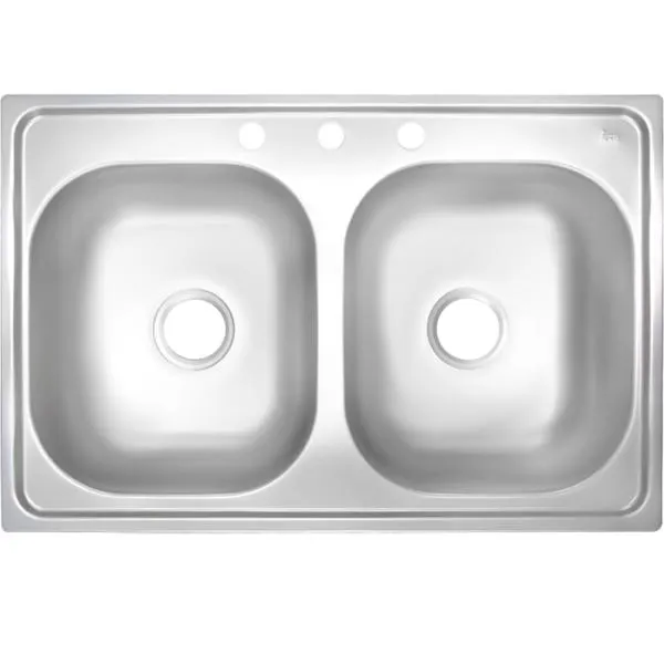 Fregadero de empotrar dos tinas sencillo acero inoxidable 84 x 56 Teka