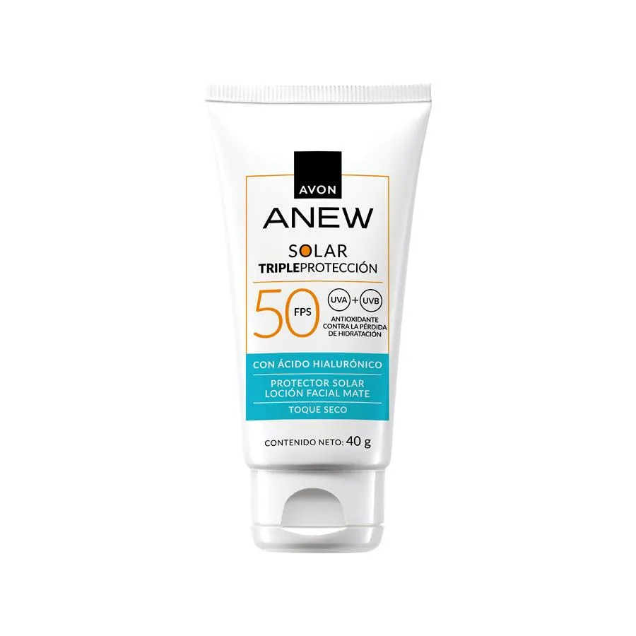 Protector solar facial mate Anew Solar Triple protección FPS 50