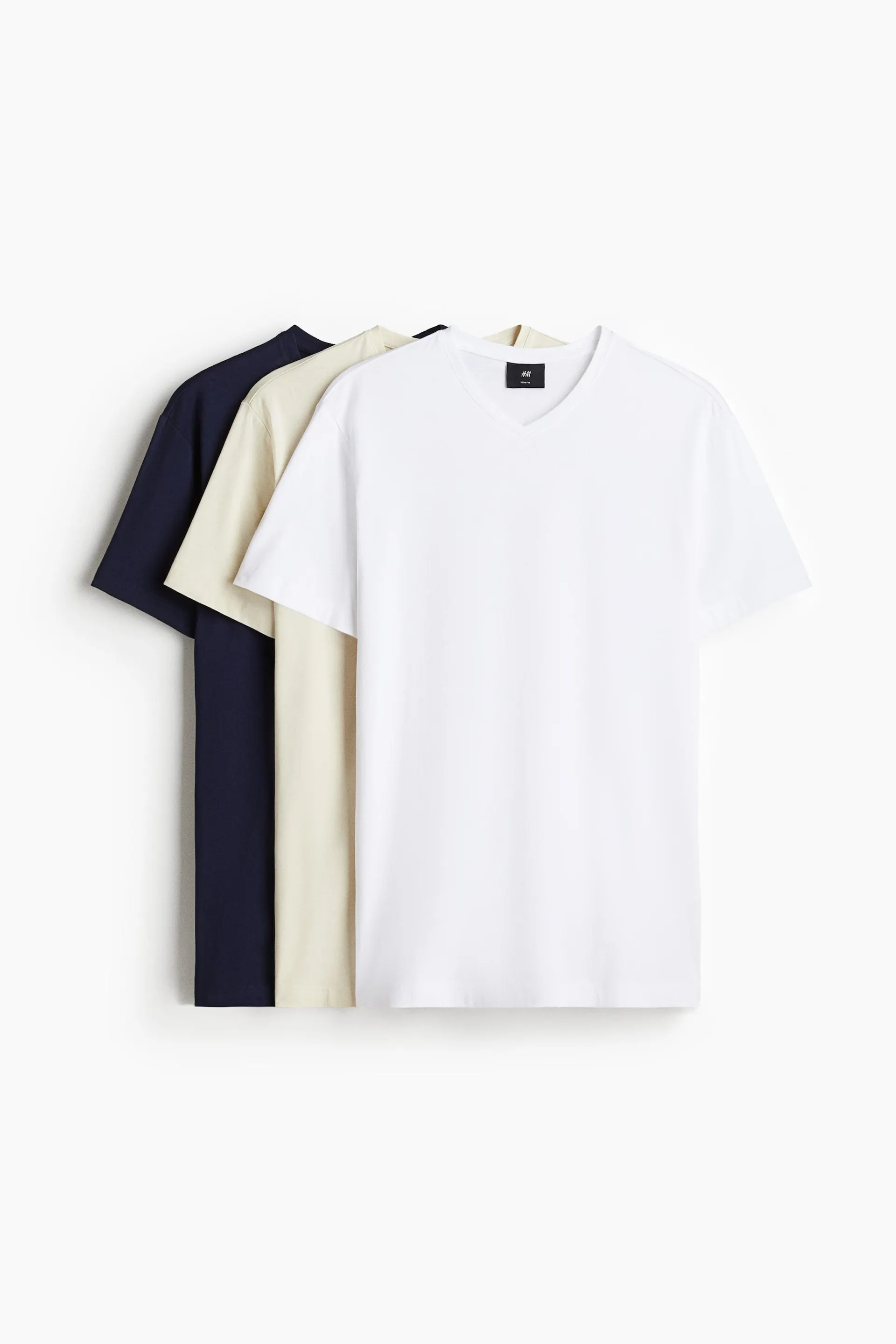 3-pack Playeras Slim Fit con cuello en V