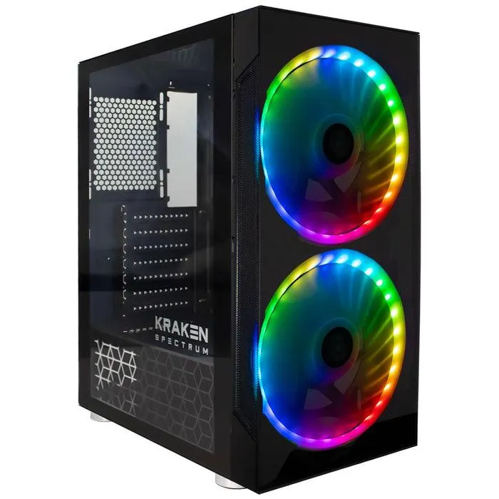 Gabinete Gamer BALAM RUSH KRAKEN ATX 2 FAN RGB Cristal Templado