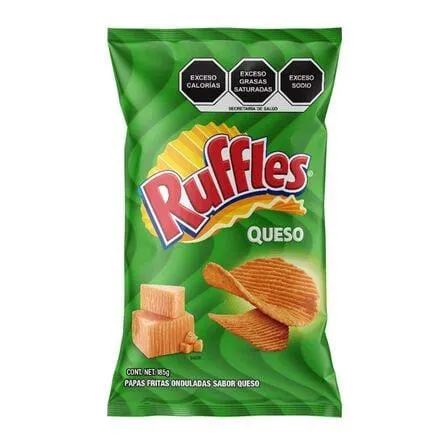 Papas fritas onduladas sabor queso Sabritas Ruffles 185 g