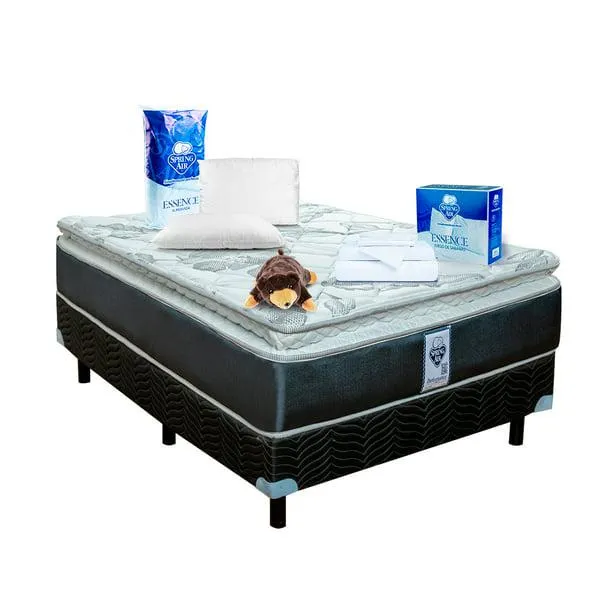 Paquete Colchon Queen Size + Box + 2 Almohadas + Sabanas y Osito Spring Air Smith