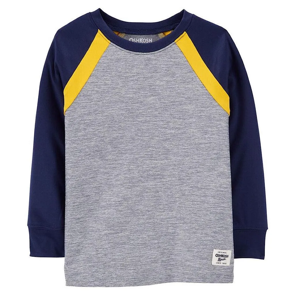 Playera Oshkosh raglan gris para niño
