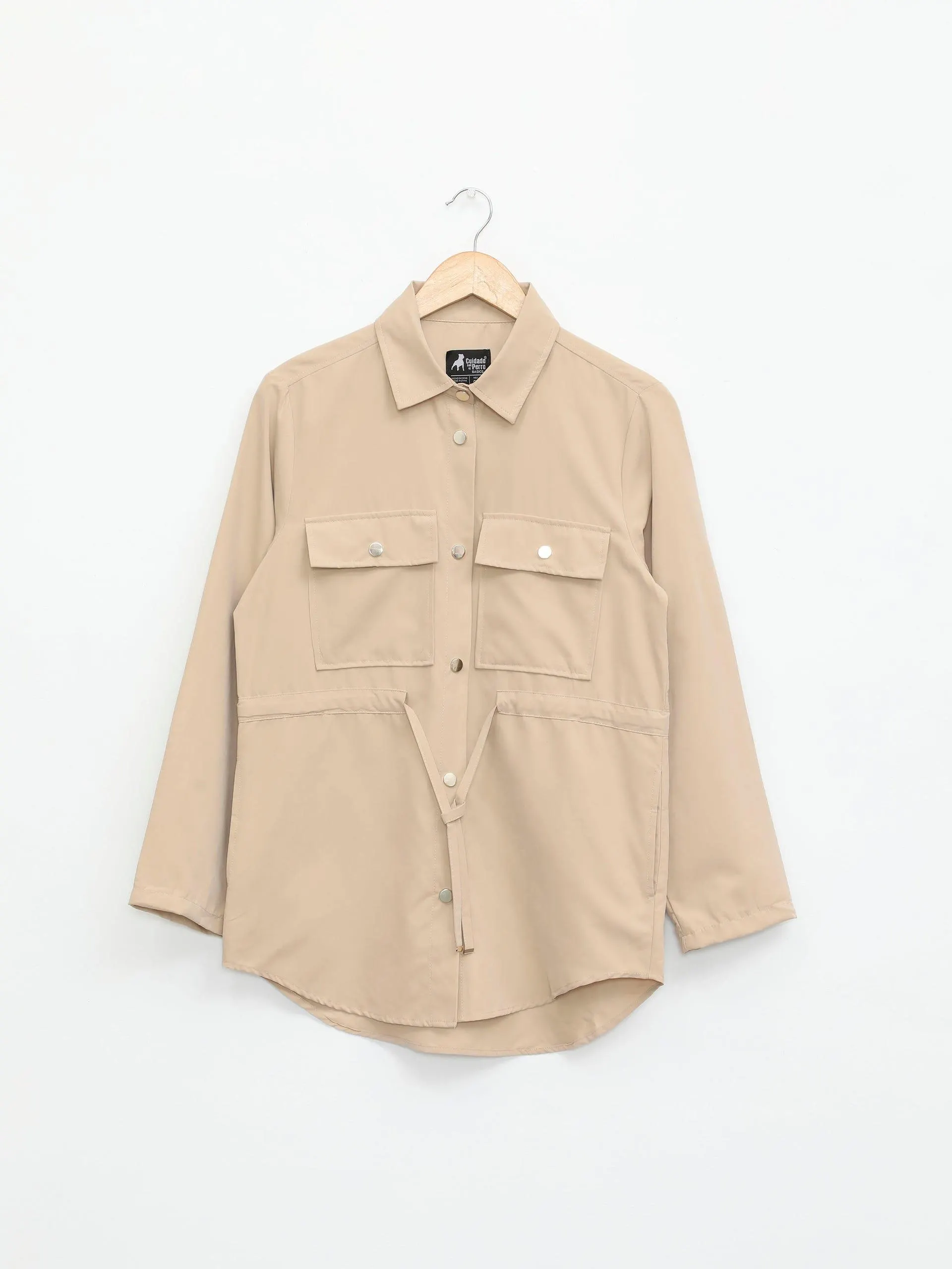 Chamarra Ligera Larga Beige