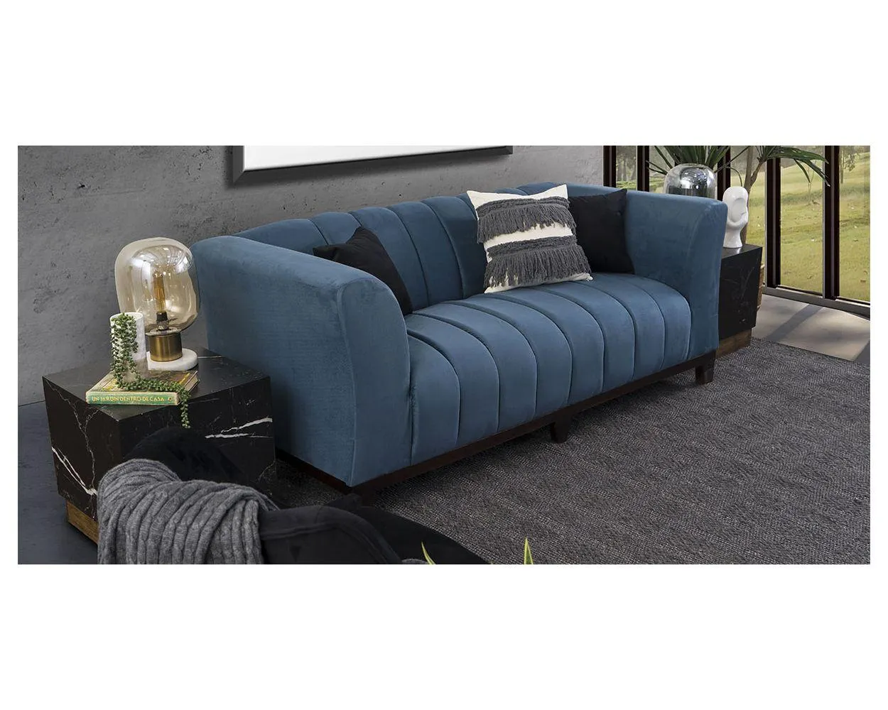 Sofá 3 Plazas Stella Azul