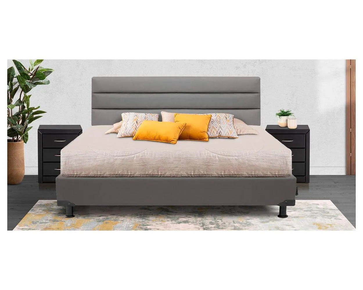 Cama Queen Size Londres Gris