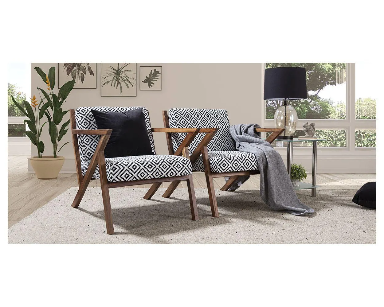 Sillón Ocasional Charlotte Blanco/Negro Gk