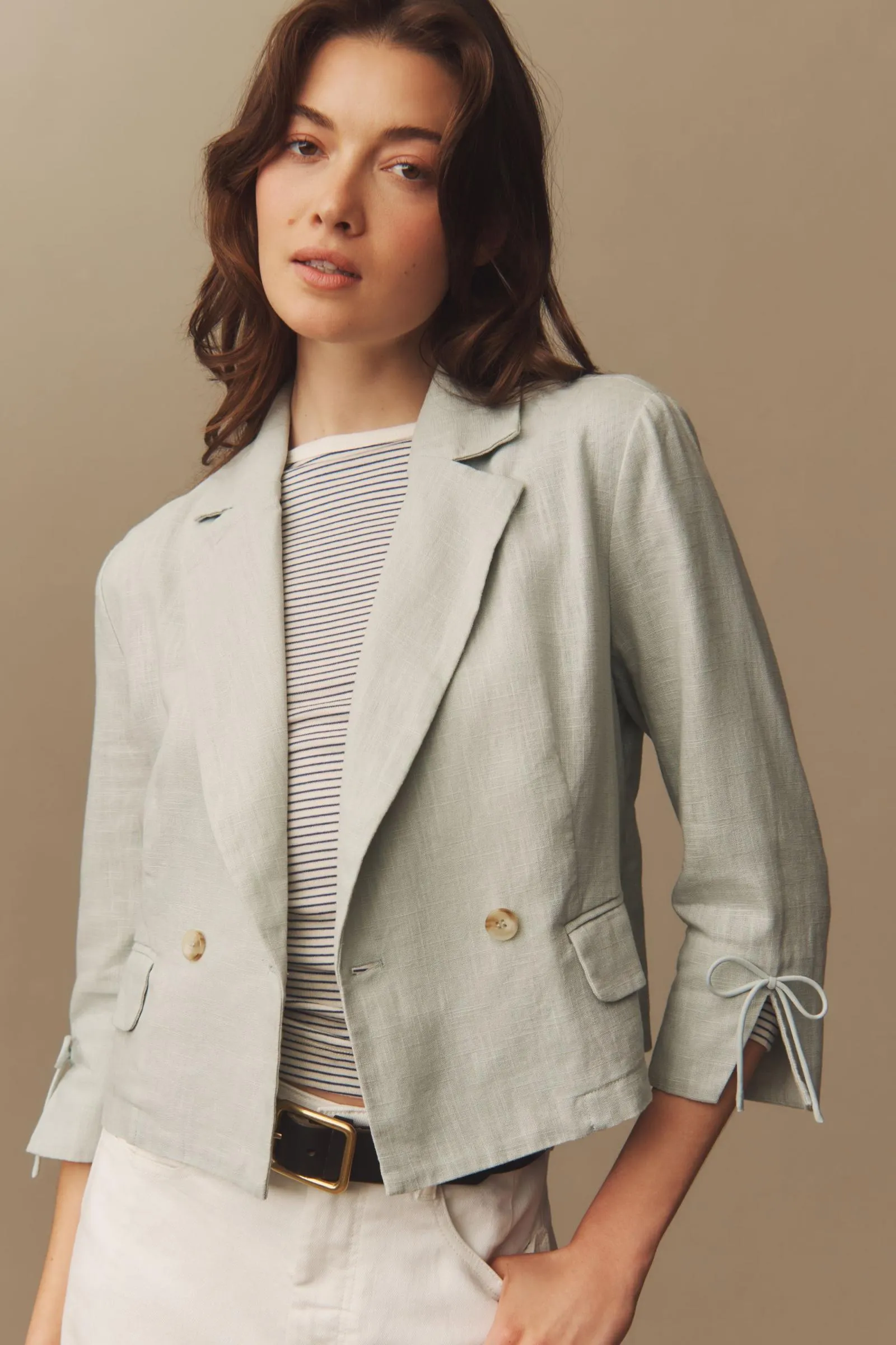 DOLAN Linen Bow Detail Blazer