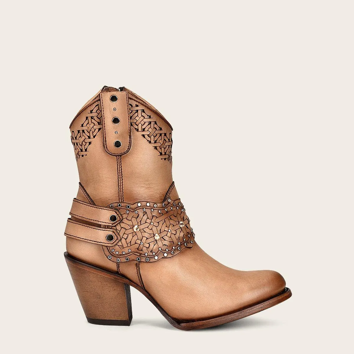 Botín para dama en piel genuina.