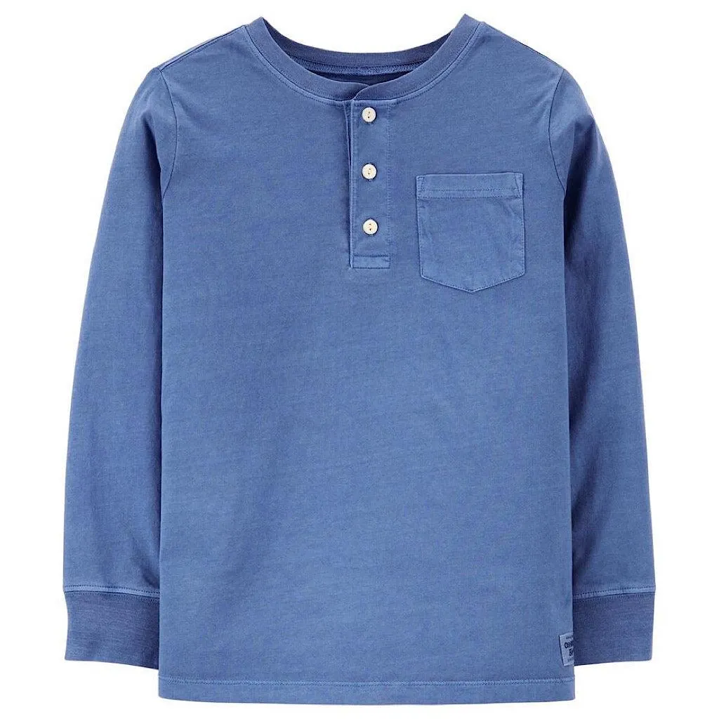 Playera Oshkosh henley manga larga niño