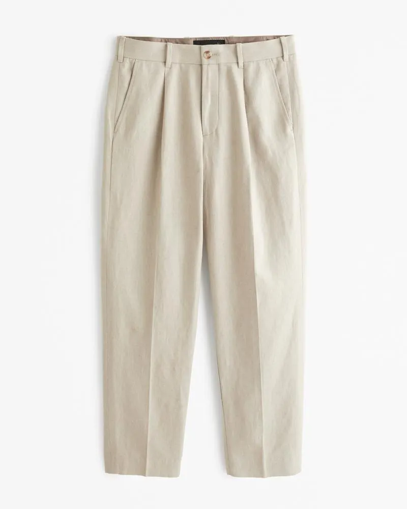 The A&F Collins Tailored Linen-Blend Pleated Suit Pant