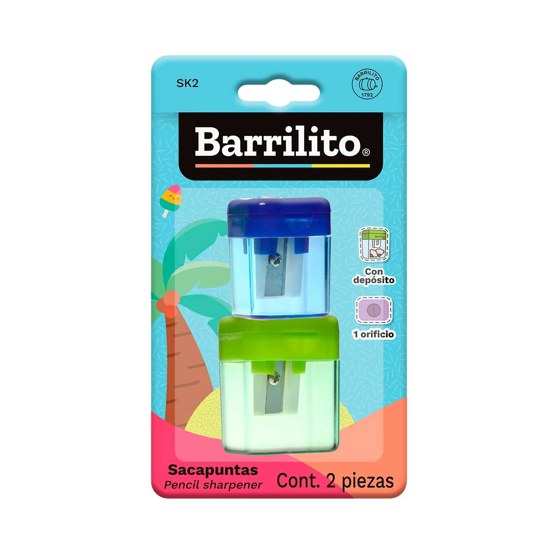 Sacapuntas con Depósito Barrilito SK2 Bl/2