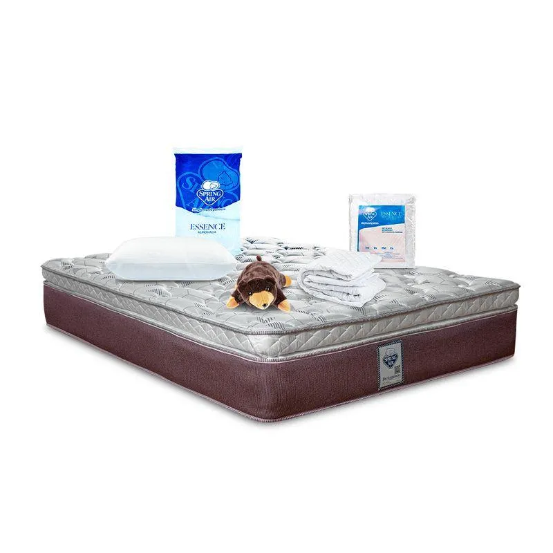Paq Colchon Spring Air Freeman King Size + Blancos+ Osito