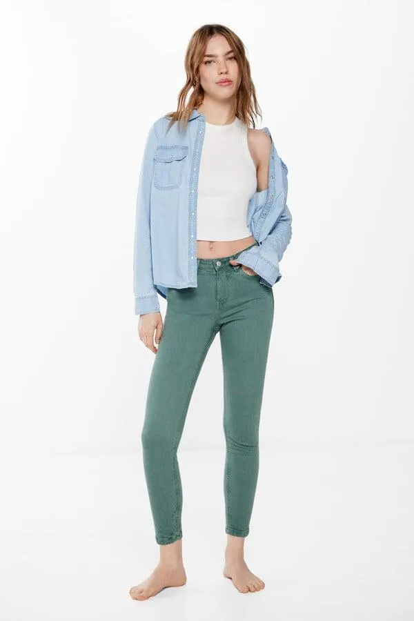Jeans Color Slim Cropped