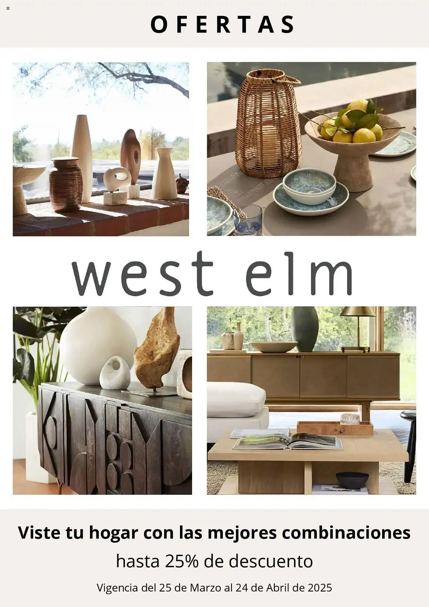 Catálogo de Catálogo West Elm 25 de marzo al 24 de abril 2025 - Pagina 1