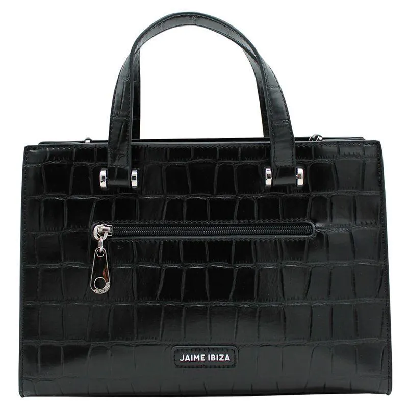 Bolsa Tote Para Dama Jaime Ibiza Croco Negro JI 2287