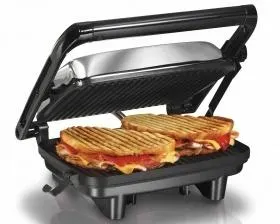 Hamilton Beach Parrilla 25460Z, Antiadherente, Negro/Cromo