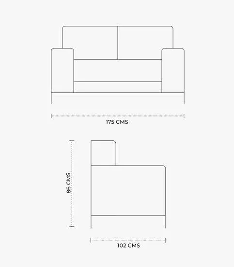 Love Seat Lauro De Piel Color Gris de Boal