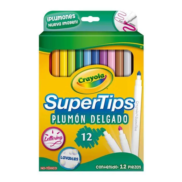 Plumones Crayola Super Tips C/12 Lavables