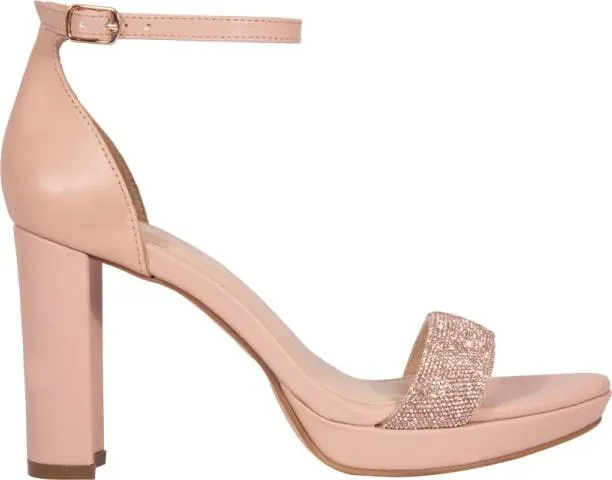 sandalia tacón plataforma con pedrería