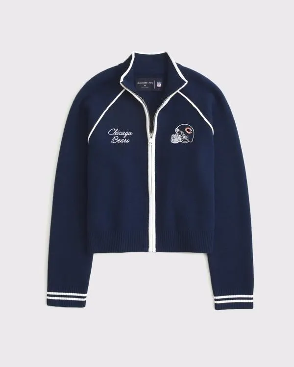 Chicago Bears Mockneck Zipper Cardigan