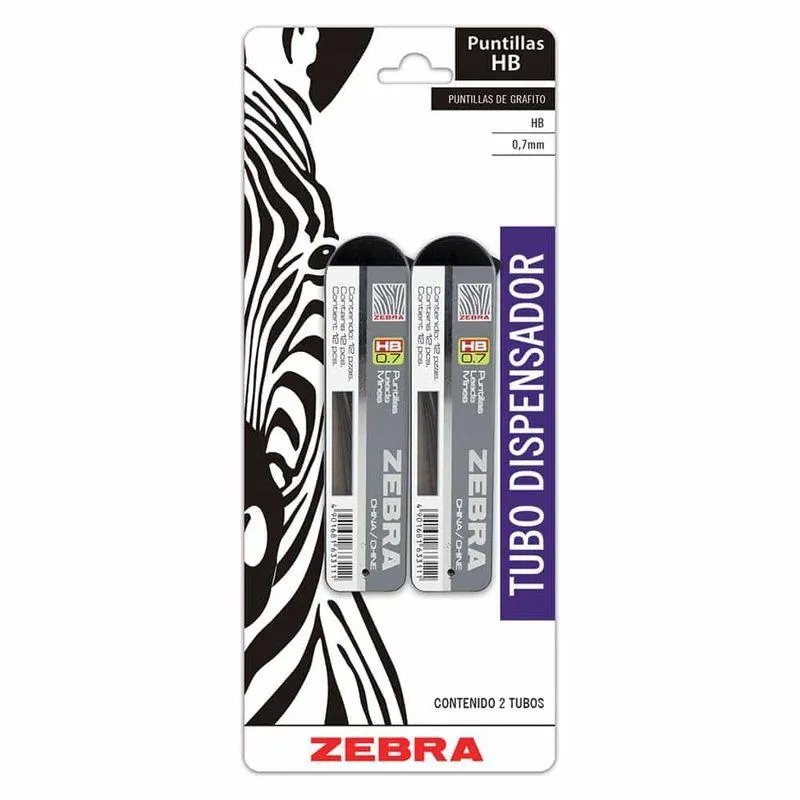 Puntillas para Lapicero de 0.7 mm con 2 Tubos de 12 Piezas Zebra
