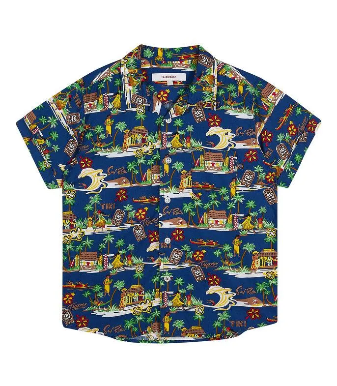 Camisa estampada con manga corta Niño