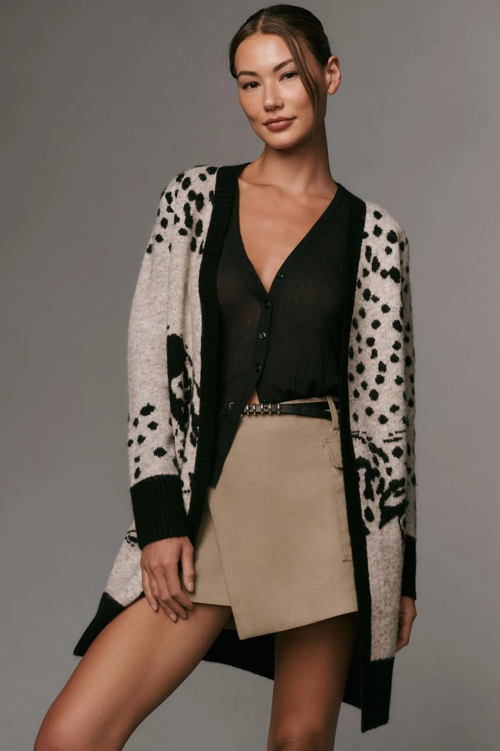 RD Style Dalmatian Cardigan Sweater