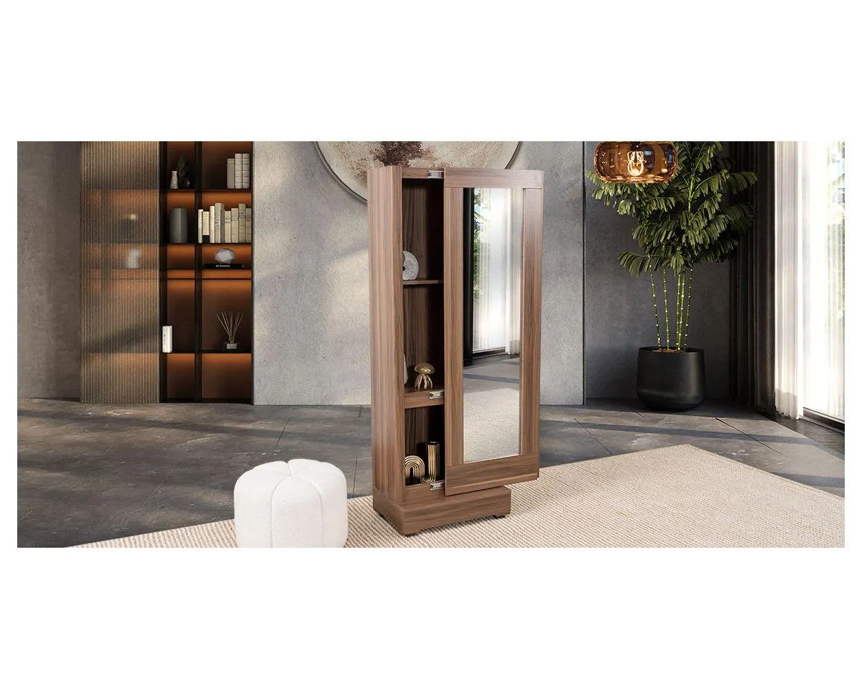 Espejo Vertical Antea Café Parota