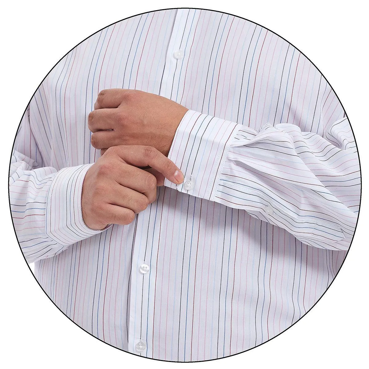 Camisa para hombre | Rosa | Tallas extras a rayas multicolor