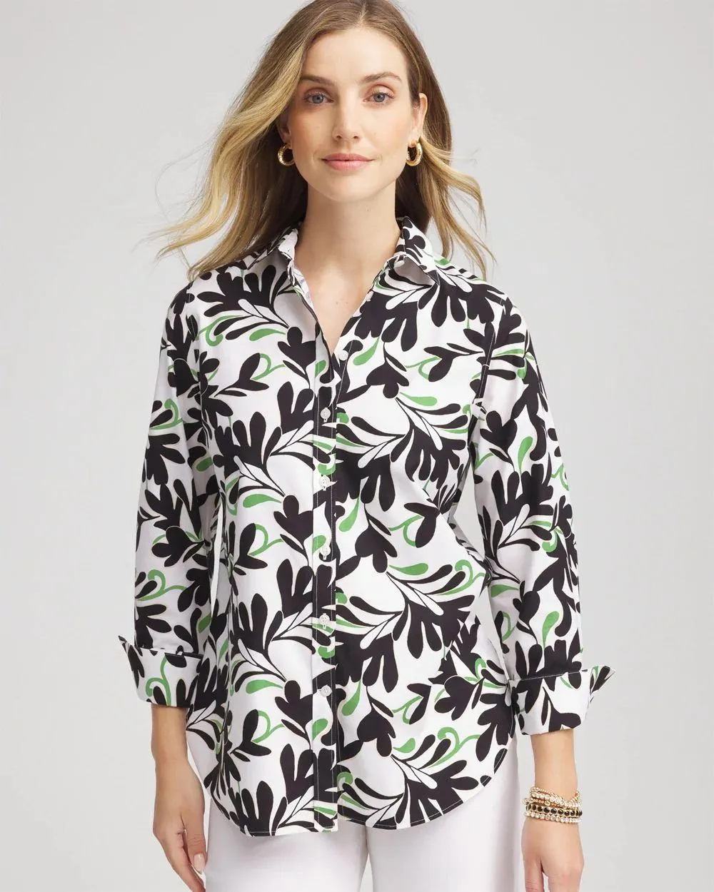 No Iron ™ Abstract Floral Shirt