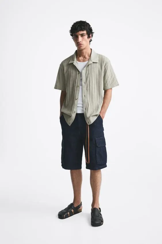 CAMISA JACQUARD GEOMÉTRICO