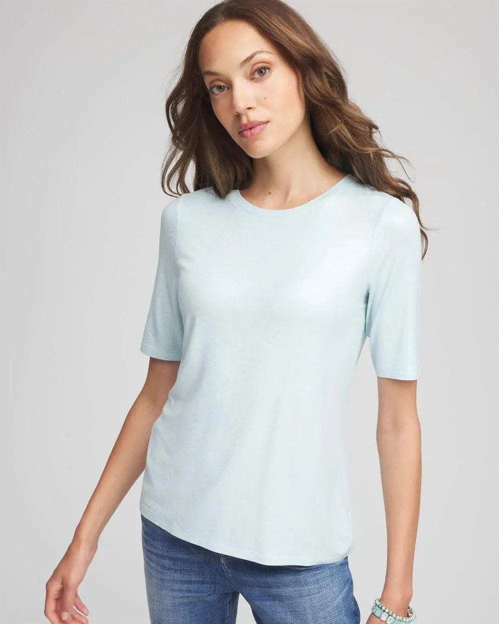 The Touch of Cool ™ Foil Elbow Sleeve Layering Tee