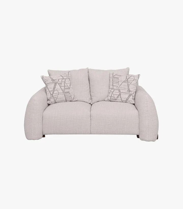 Love Seat Adair de tela color gris