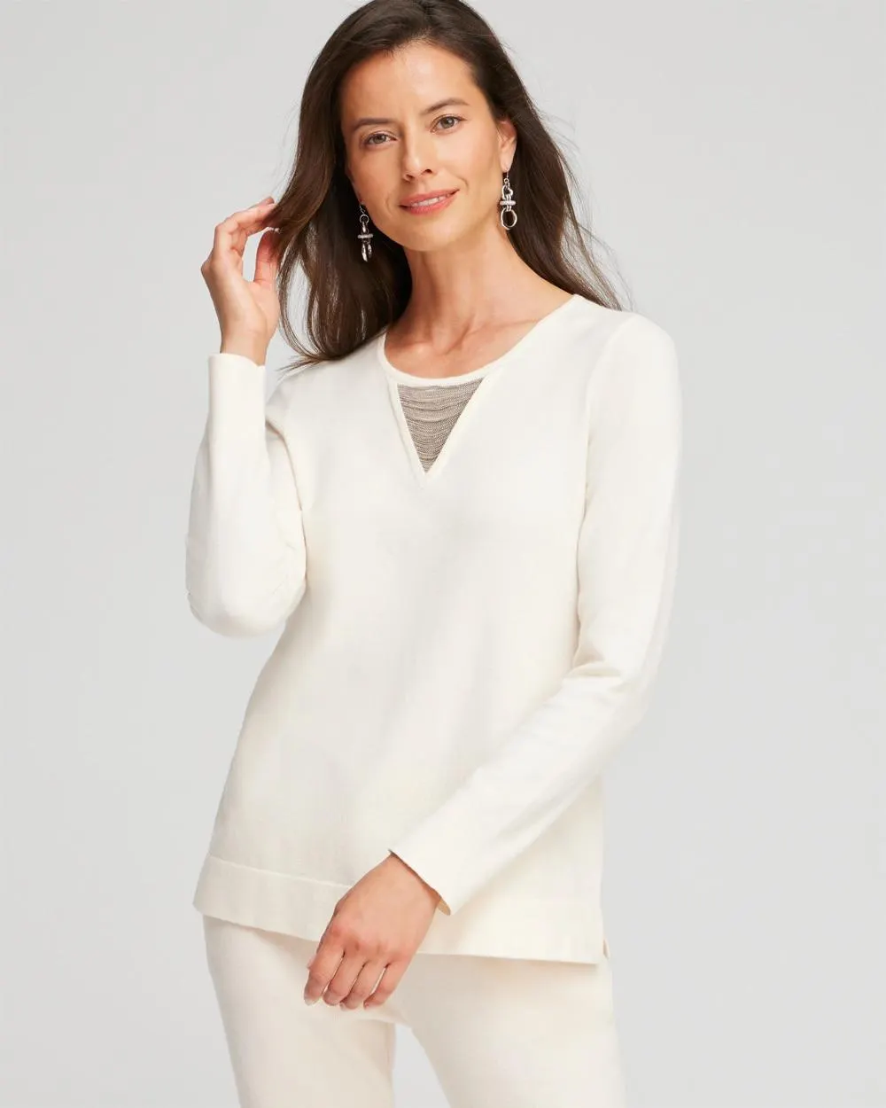 Zenergy Luxe® Cashmere Blend Ball Chain Sweater