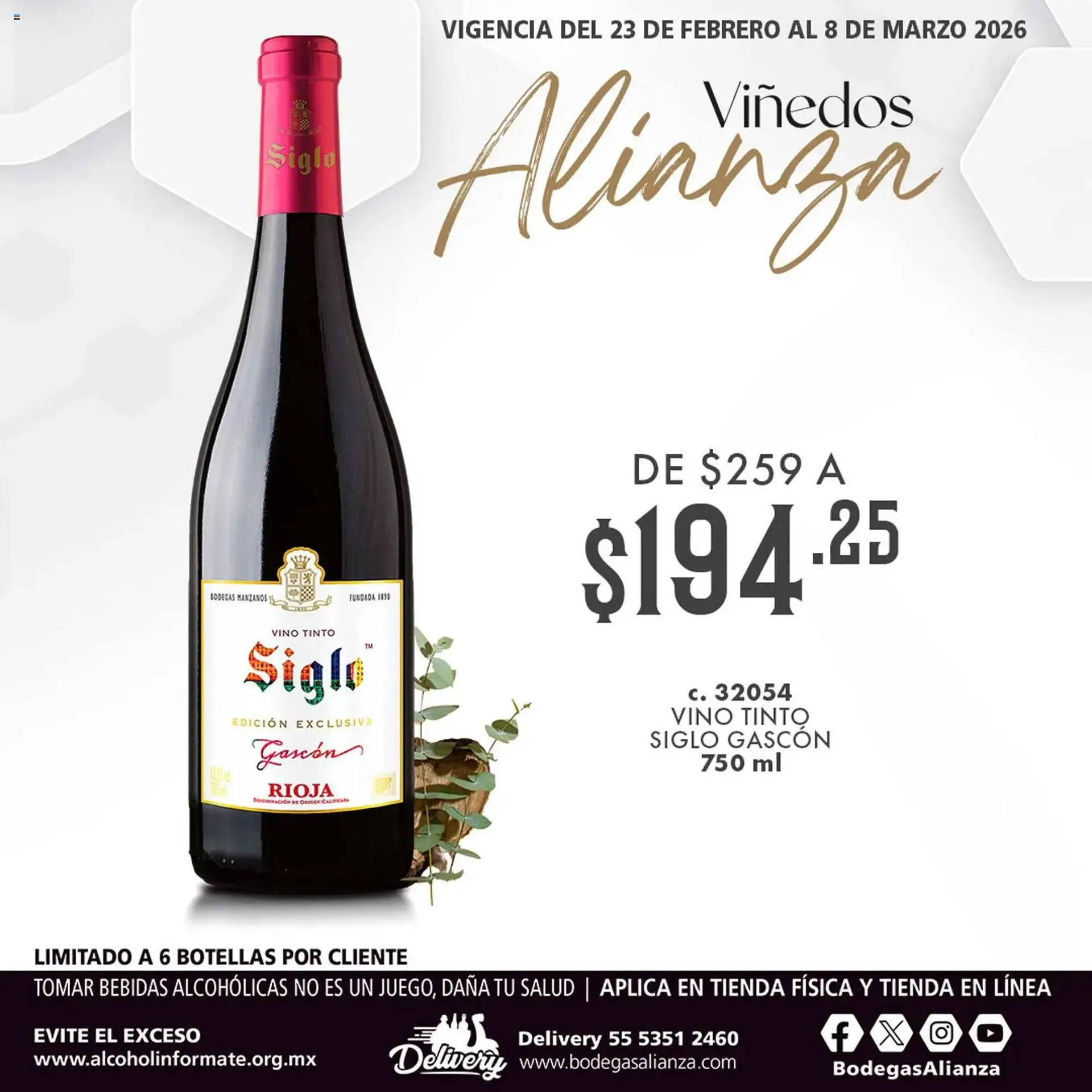Catálogo de Folleto Bodegas Alianza 23 de febrero al 9 de marzo 2026 - Pagina 1