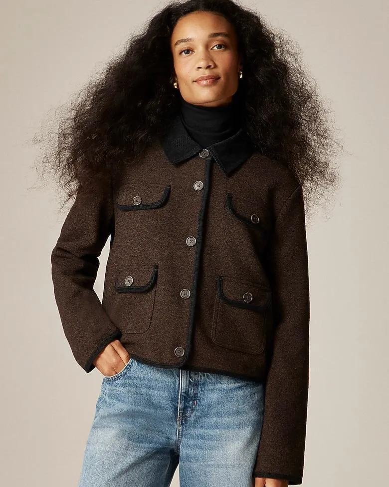 Knit jacket in wool blend