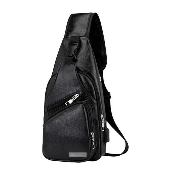 Mochila Bluelander de Cuero Negro Bluelander Mochila Cruzada